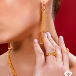 Gold Set 21k Adorned with Tassels, weight 60.31g