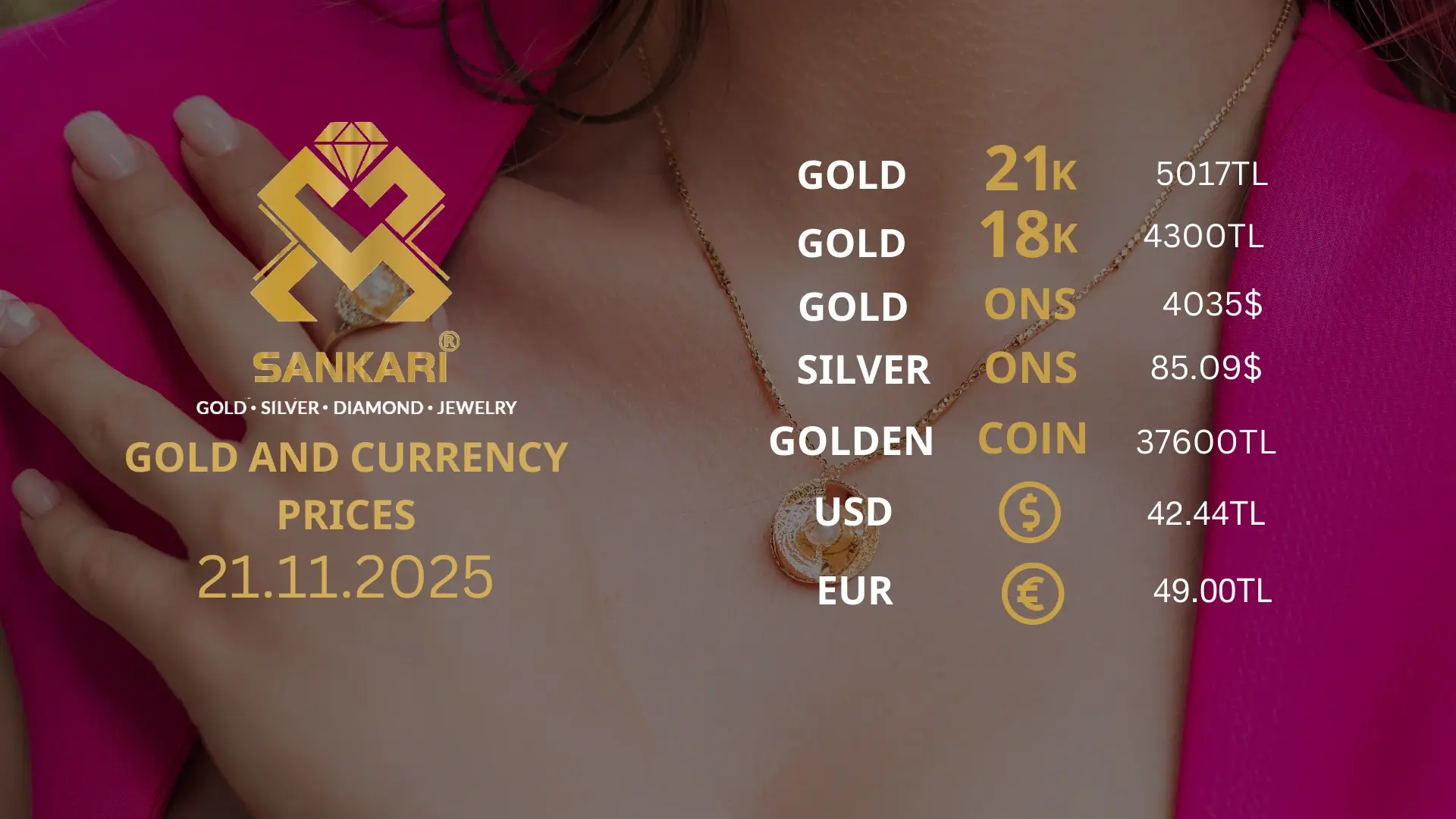 Gold Price Today in Turkey, Friday 21 November 2025 – Latest Gold & Currency Updates