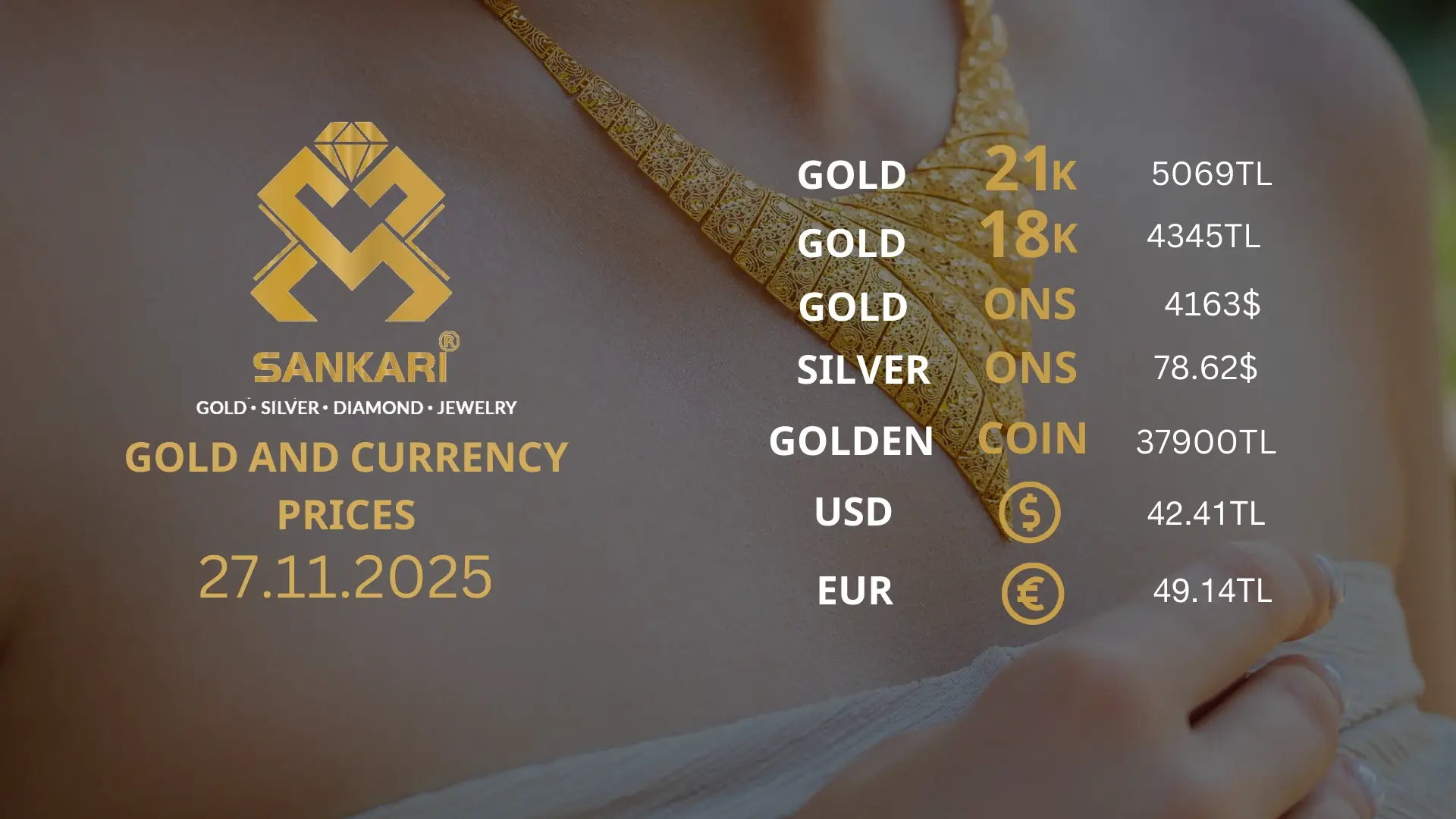 Gold Price Today in Turkey, Thirsday 27 November 2025 – Latest Gold & Currency Updates