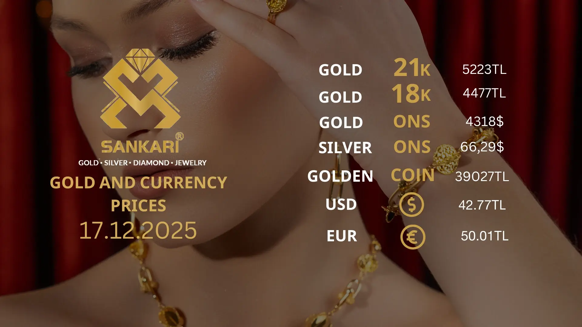Gold Price Today in Turkey, Wednesday 17 December 2025 – Latest Gold & Currency Updates