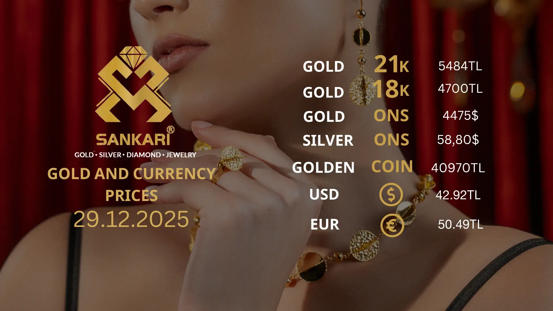 Gold Price Today in Turkey, Monday 29 December 2025 – Latest Gold & Currency Updates