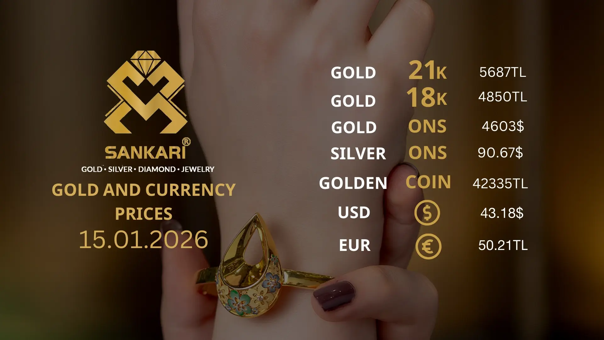 Gold Price Today in Turkey, Thirsday 15 January 2026 – Latest Gold & Currency Updates