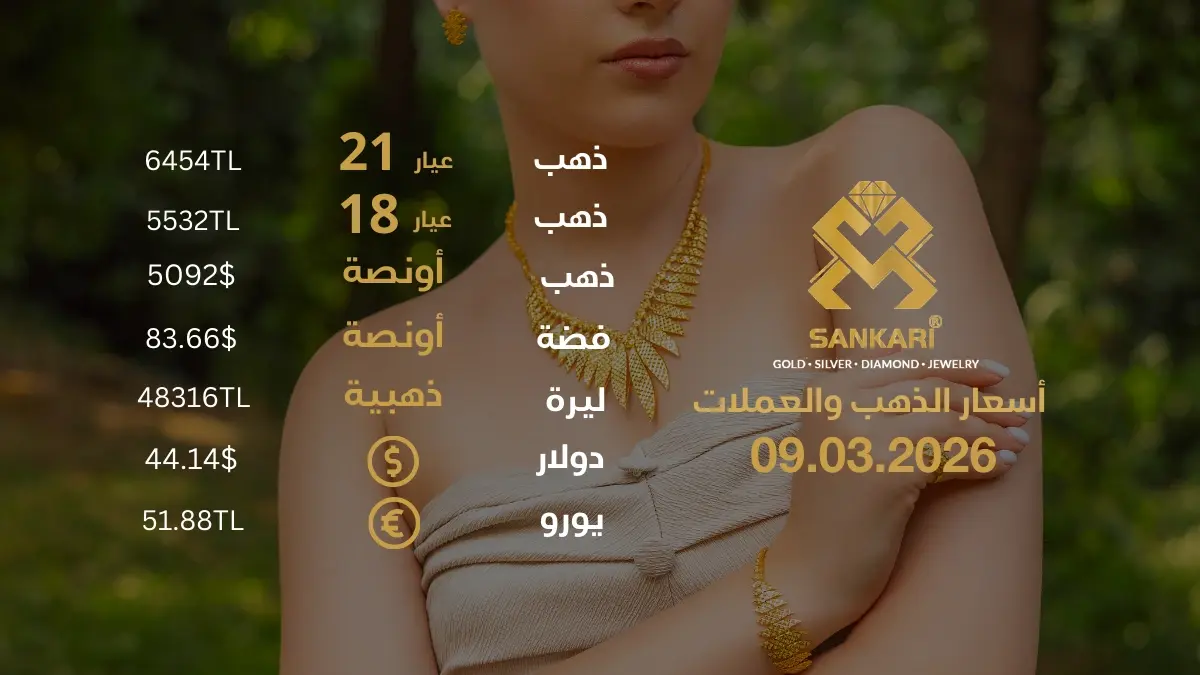 سعر الذهب اليوم في تركيا بتاريخ 2026-03-09 تحديثات دقيقة حول أسعار الذهب