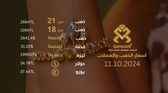 تحديث أسعار الذهب في تركيا - 11 اكتوبر 2024: سعر جرام الذهب والليرة الذهبية اليوم