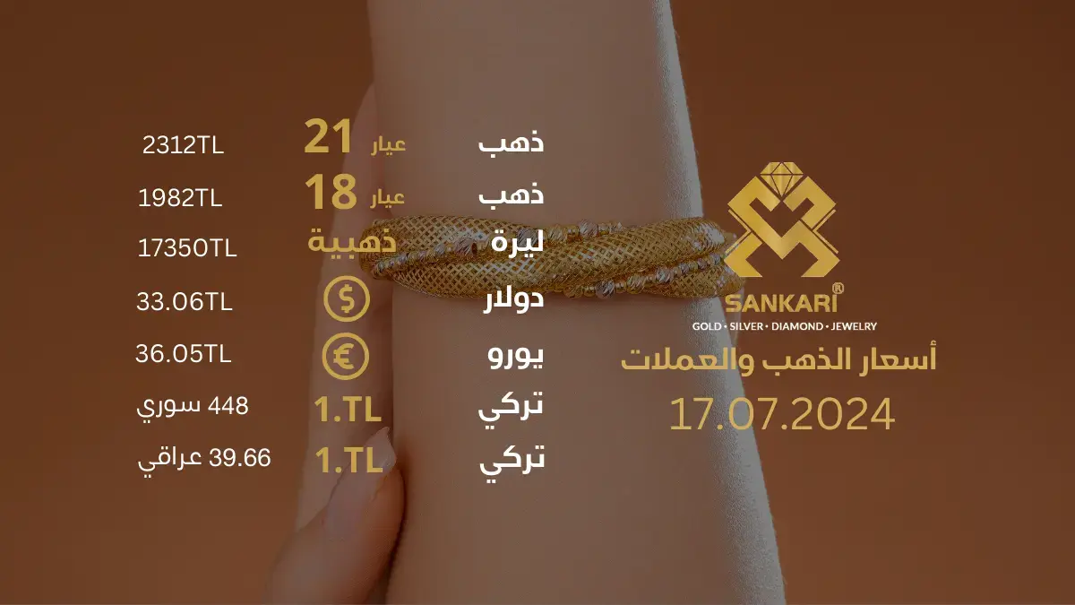 سعر الذهب في تركيا اليوم الاربعاء 17-07-2024