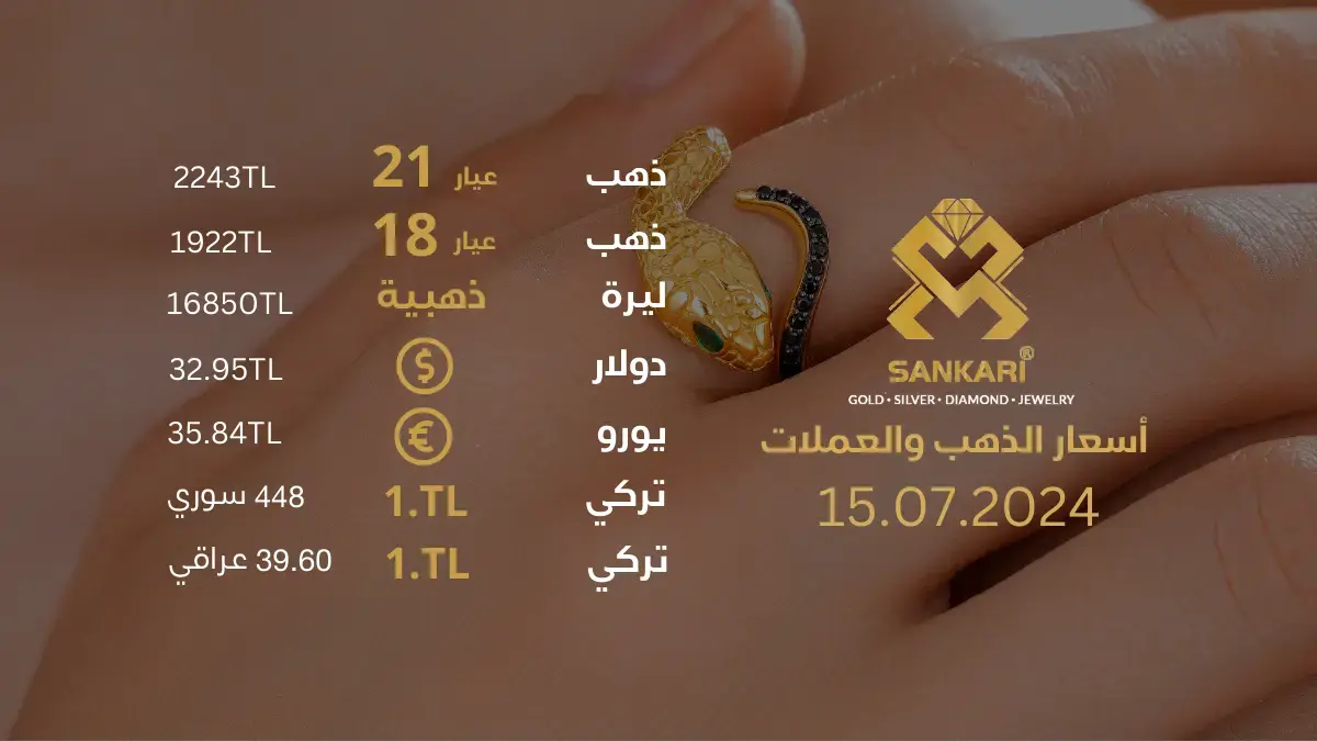 سعر الذهب في تركيا اليوم الاثنين 15-07-2024