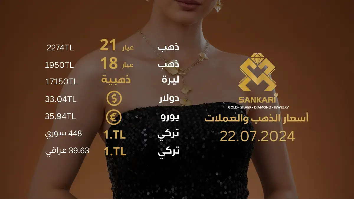 سعر الذهب في تركيا اليوم الاثنين 22-07-2024