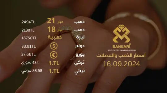 تحديث أسعار الذهب في تركيا - 16 سبتمبر 2024: سعر جرام الذهب والليرة الذهبية اليوم