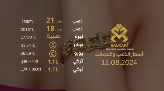 سعر الذهب في تركيا اليوم الثلاثاء 13-08-2024