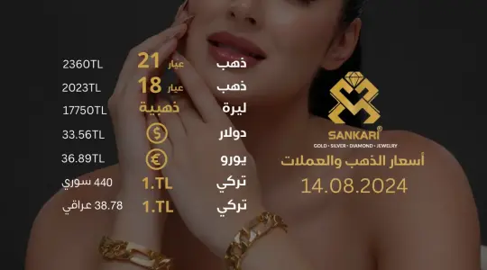 سعر الذهب في تركيا اليوم الاربعاء 14-08-2024