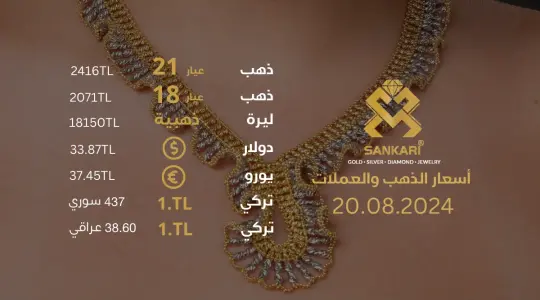 سعر الذهب في تركيا اليوم الثلاثاء 20-08-2024