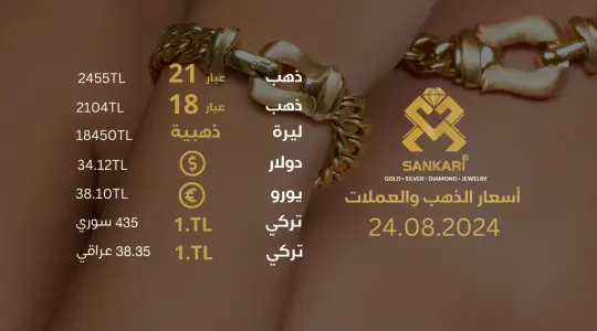 سعر الذهب في تركيا اليوم السبت 24-08-2024