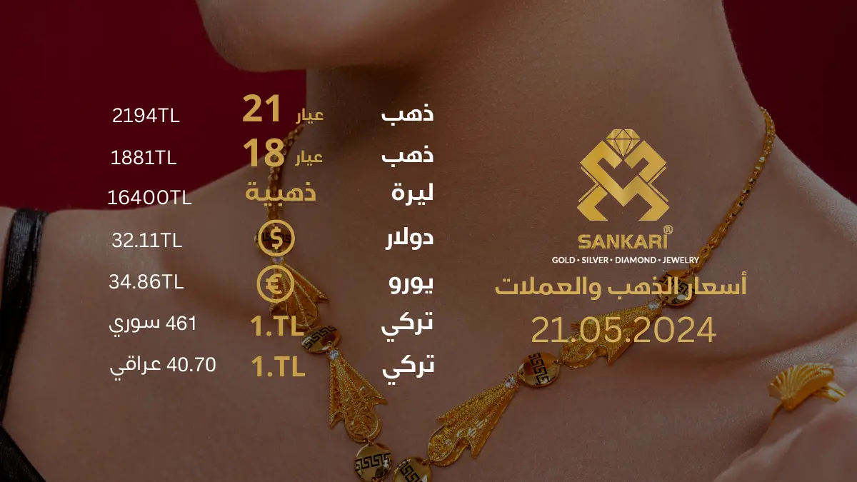 سعر الذهب اليوم الثلاثاء 21-05-2024