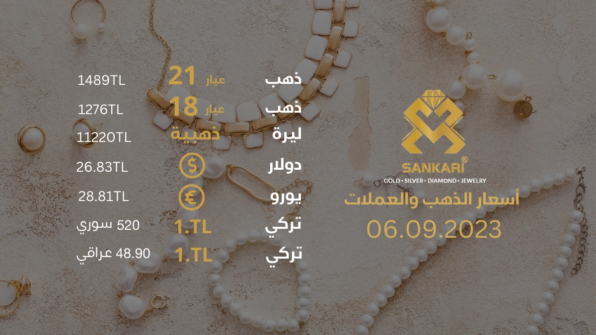 سعر غرام الذهب اليوم الاربعاء 06-09-2024 - سعر الليرة اليوم