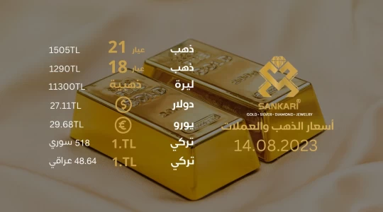 سعر غرام الذهب اليوم الاثنين 14-08-2024 - سعر الليرة اليوم